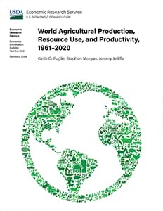 This is the cover image for the World Agricultural Production, Resource Use, and Productivity, 1961–2020 report.