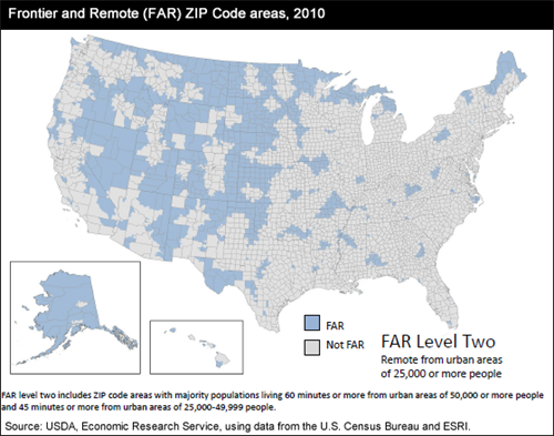 Frontier and Remote (FAR) Zip Code areas, 2010; FAR Level Two
