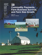 This is the cover image for the 'Commodity Payments, Farm Business Survival, and Farm Size Growth' report.