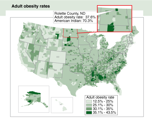 This chart shows: 'Adult obesity rates'.