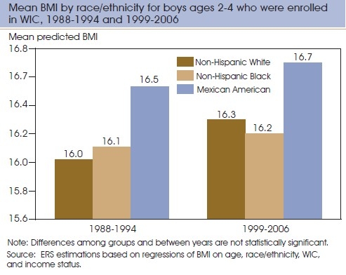 This chart shows: 'WIC appears not to be a major cause of childhood obesity, but could be part of the solution'.