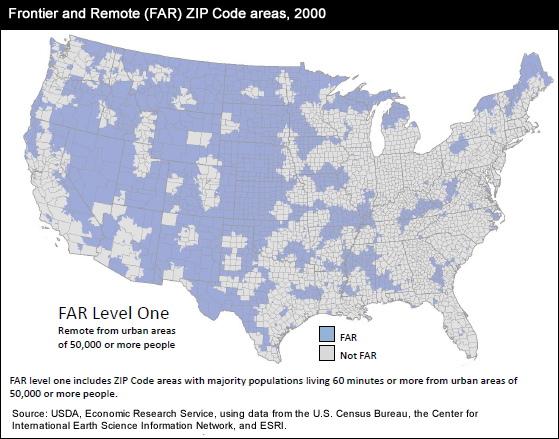 A map of the U.S. showing ZIP codes.