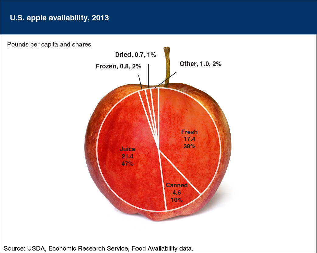 Pie chart showing U.S. apple availability, 2013