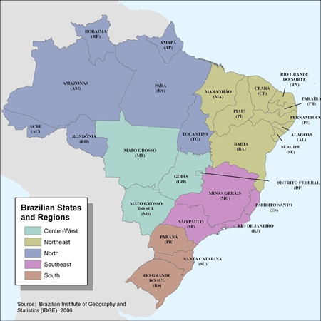 This chart shows: 'Brazilian States and Regions'.