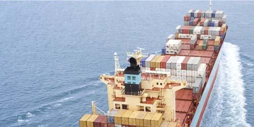 Large cargo ship transporting goods