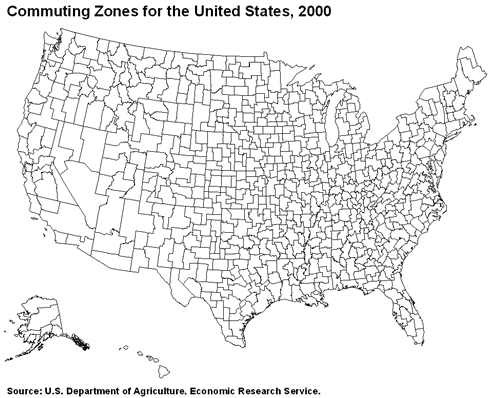 Commuting Zones for the United States, 2000