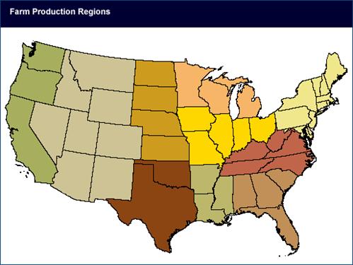 A map of Farm Production Regions