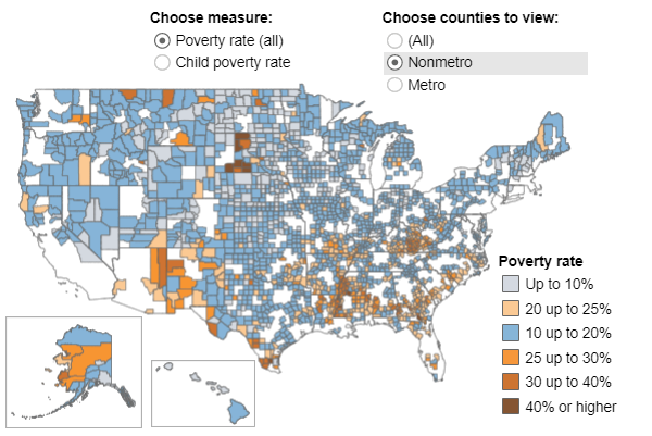 thumbnail U.S. county poverty rates, 2015-19 average