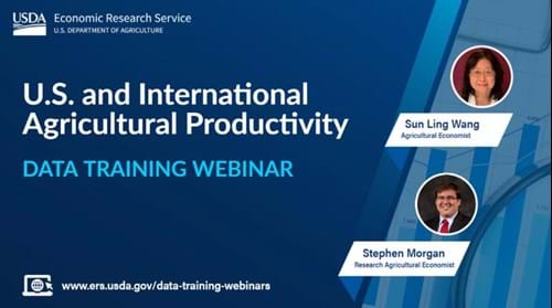 Graphic for Data Training Webinar: U.S. & International Agricultural Productivity