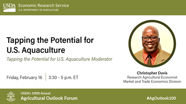 Graphic for Seminar on Tapping the Potential for U.S. Aquaculture with Moderator Christopher Davis
