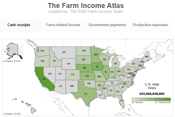 thumbnail Charts and Maps of U.S. Farm Income Statement Data