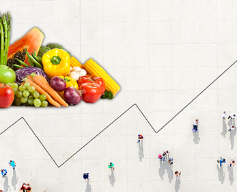Graphic depiction of food and trend line