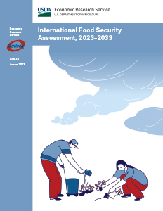 This is the cover image for the International Food Security Assessment, 2023–2033 report.