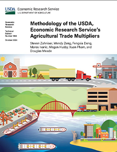 This is the cover image of the Methodology of the USDA, Economic Research Service’s Agricultural Trade Multipliers report.