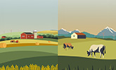 This is the newsroom image for the America’s Farms and Ranches at a Glance: 2024 Edition report.