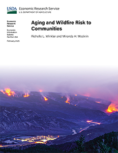 This is the cover image for the Aging and Wildfire Risk to Communities report.