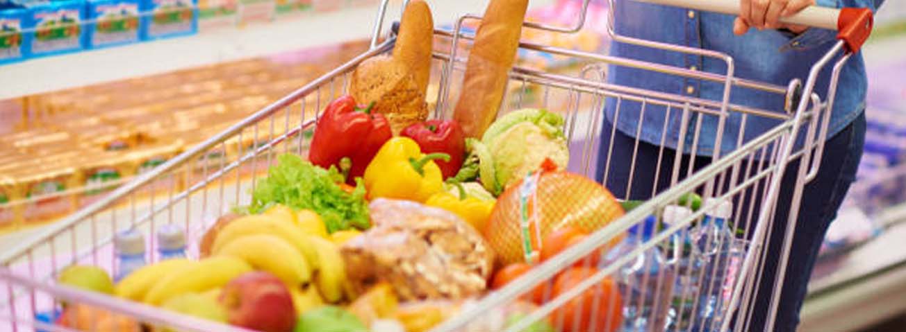 Vegetables in grocery cart