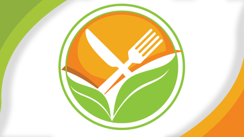 Graphic showing stylized fork and plate