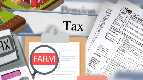 Graphic collection of tax forms.