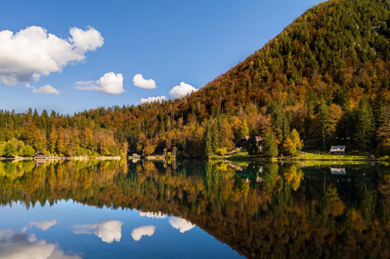 Photo of a scenic landscape with a lake and trees in the background