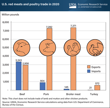 Robust overseas demand for U.S. meats, led by pork and poultry, drove trade surplus in 2020