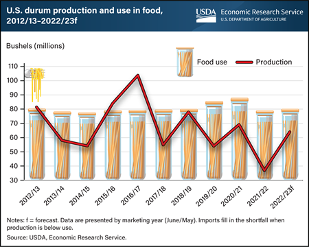 U.S. durum production increasing while use in food remains stable