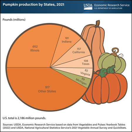 Pumpkin production in Illinois squashed combined output of five other leading States
