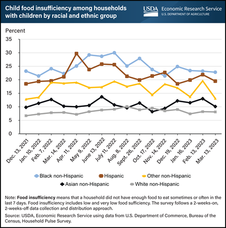 Child food insufficiency continues to vary widely across racial and ethnic groups