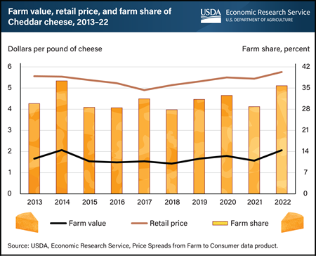 Farmers received larger slice of retail Cheddar cheese price in 2022