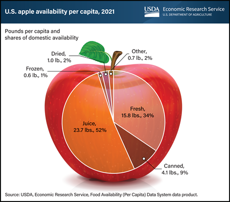 More than half of apples available for U.S. consumption are used in juices