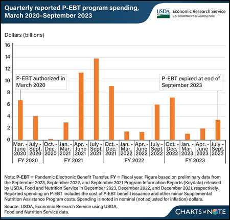Temporary Pandemic Electronic Benefit Transfer (P-EBT) Program issued more than $70 billion in benefits from 2020 to 2023