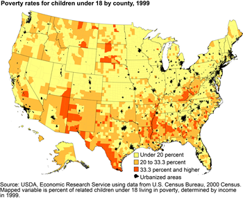 In 1999, one in 5 rural children lived in families that were poor