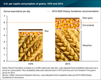 Consumption of grains by Americans is above recommendations