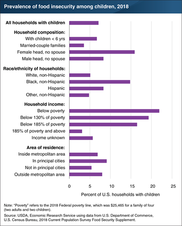 Food insecurity among children most prevalent among single-mother households and low-income households in 2018
