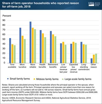 Farm households reported that working off the farm provided greater and more stable income, along with health and retirement benefits