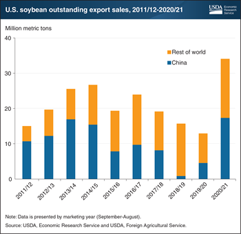 U.S. export sales of soybeans set a fast start in 2020/21 with revived demand in China