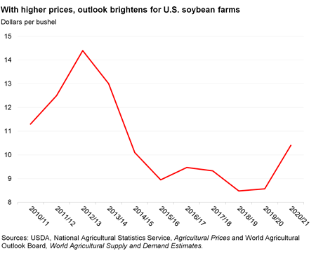 Outlook brightens for U.S. soybean farms with higher prices