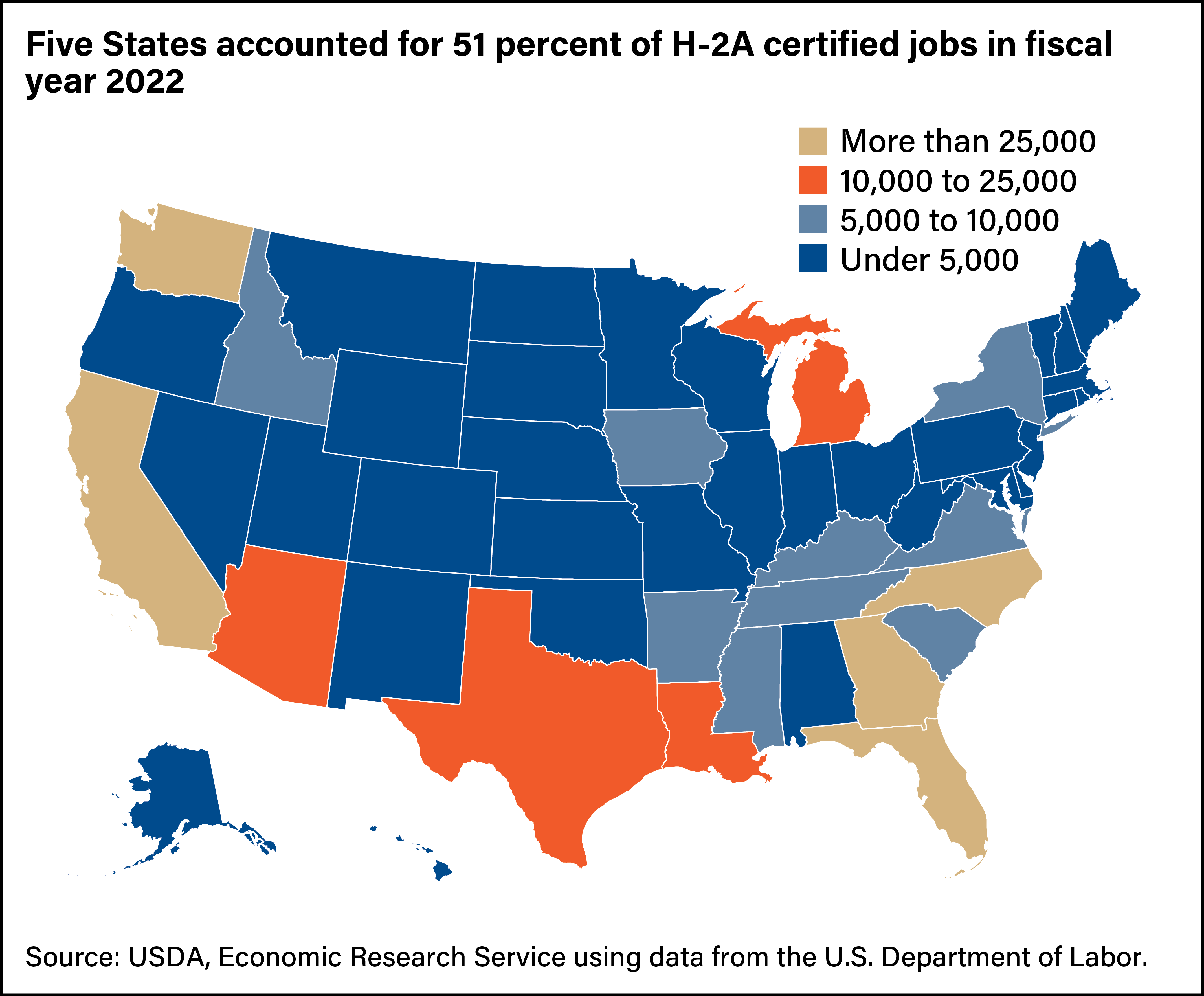 USDA ERS - H-2A Temporary Agricultural Job Certifications Continued To ...