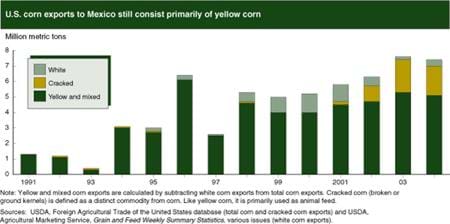 U.S. corn exports to Mexico still consist primarily of yellow corn