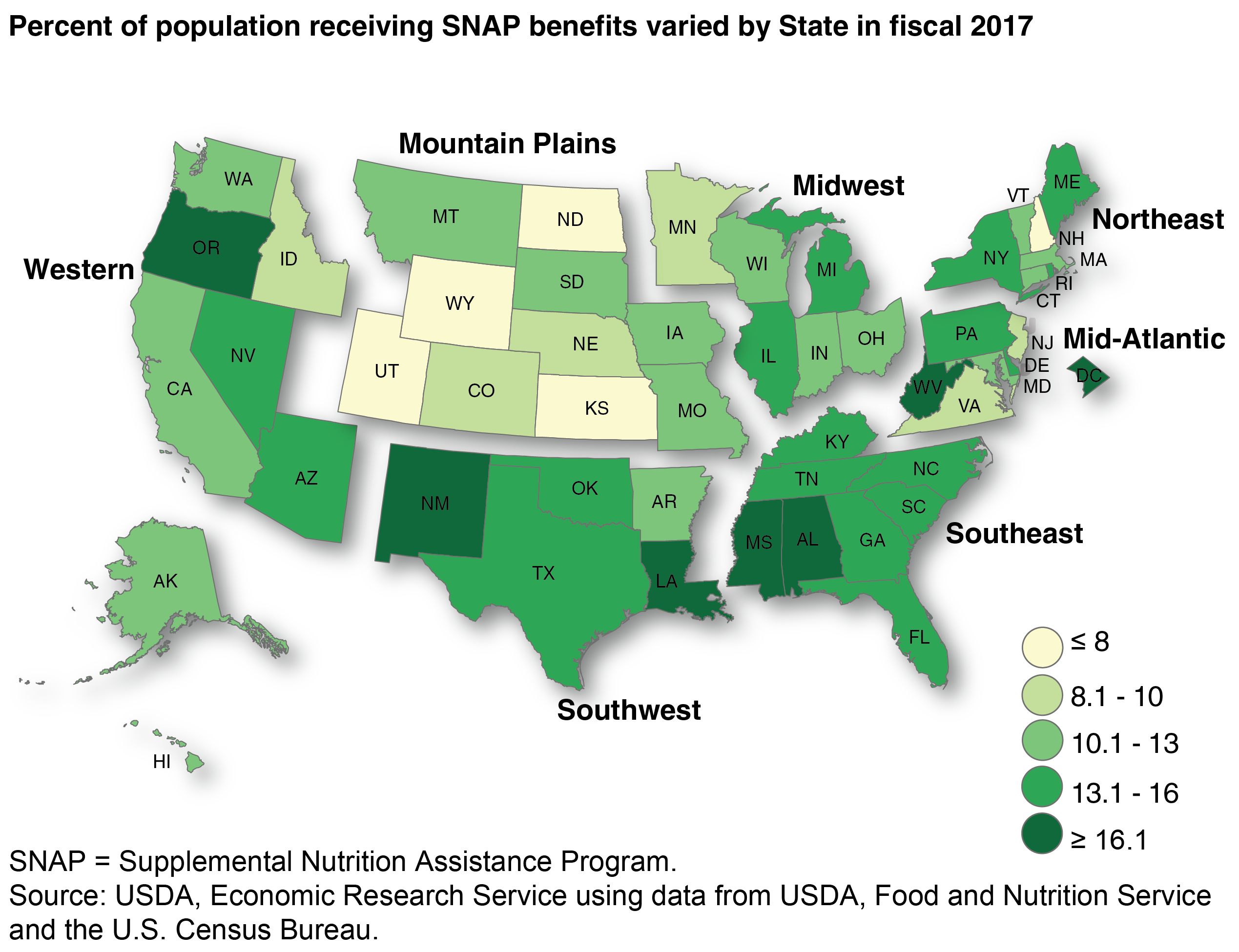 USDA ERS   Participation In SNAP Varies Across States But Is Generally