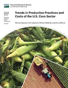 This is the cover image for the Trends in Production Practices and Costs of the U.S. Corn Sector report.