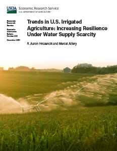 This is the cover image for the Trends in U.S. Irrigated Agriculture: Increasing Resilience Under Water Supply Scarcity report.