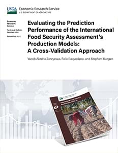 This is the cover image for the Evaluating the Prediction Performance of the International Food Security Assessment’s Production Models: A Cross-Validation Approach report.