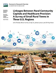 This is the cover image for the Linkages Between Rural Community Capitals and Healthcare Provision: A Survey of Small Rural Towns in Three U.S. Regions report.