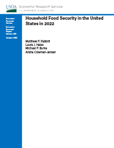 This is the cover image for the Household Food Security in the United States in 2022 report.