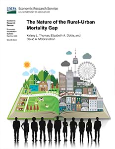 This is the cover thumbnail for the Nature of the Rural-Urban Mortality Gap report.