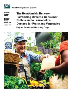 Report cover showing business to consumer photo at farmer's market
